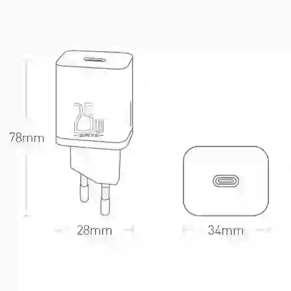 شارژر دیواری فست شارژ بیسوس Baseus Super Si 1C 25W CCSP020101 EU توان 25 وات - Image 4