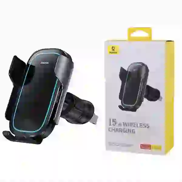 هولدر دریچه کولری و شارژر وایرلس بیسوس Baseus BS-CM023 Milky Way Pro C40357000111-00 توان 15 وات - Image 7