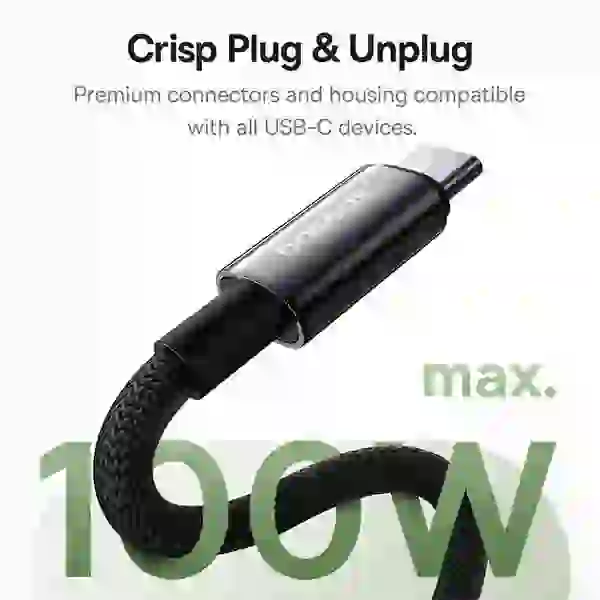 کابل Type-C به Type-C بیسوس Baseus CB000097 Tungsten Gold P10319805111 طول 1 متر توان 100 وات - Image 6
