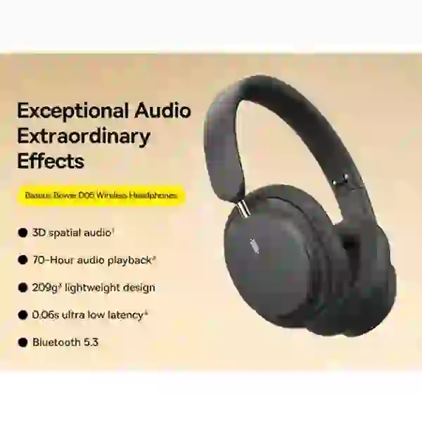 هدفون بلوتوث بیسوس Baseus D05 Bowie Spatial Audio NGTD020213 - Image 8