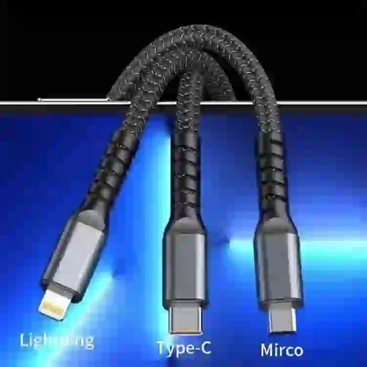 کابل شارژ سه کاره 100 وات Fast charging - Image 2