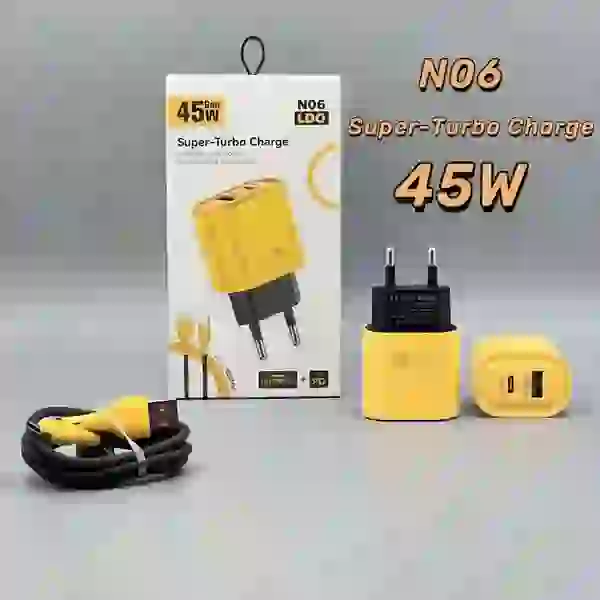 شارژر دیواری 45 وات مدل N06 به همراه کابل TYPE-Cسوپر