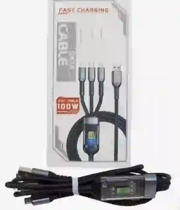 کابل شارژ سه کاره 100 وات Fast charging