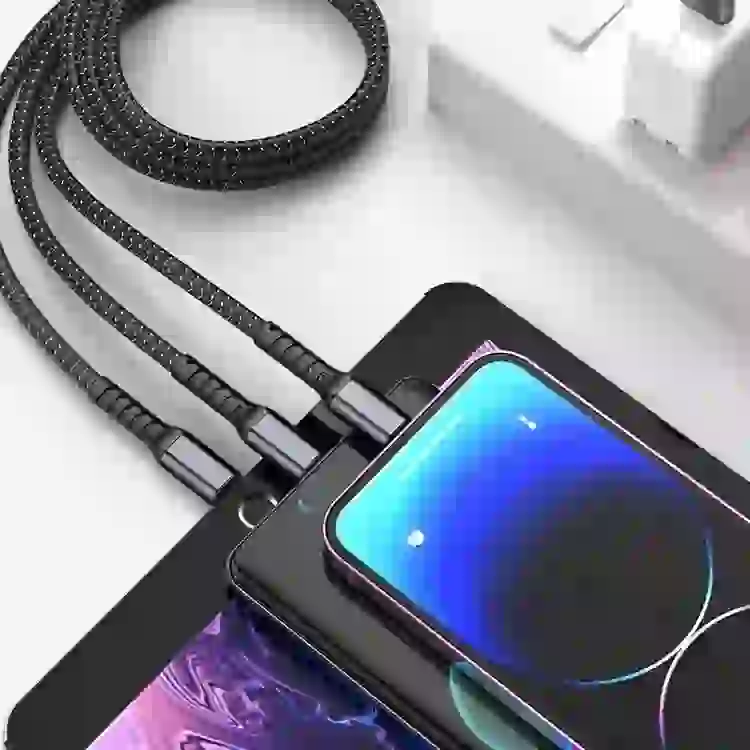 کابل شارژ سه کاره 100 وات Fast charging - Image 3