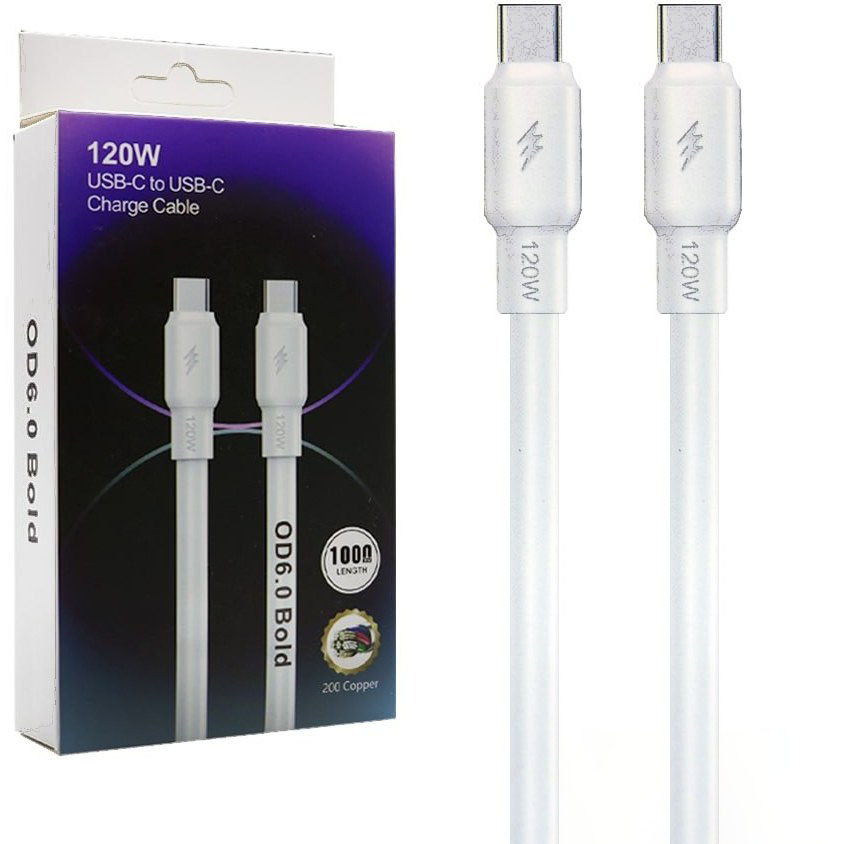 کابل شارژ دو سر تایپ سی 120 وات کابل شارژ دو سر تایپ سی 120 وات